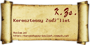 Keresztessy Zsüliet névjegykártya